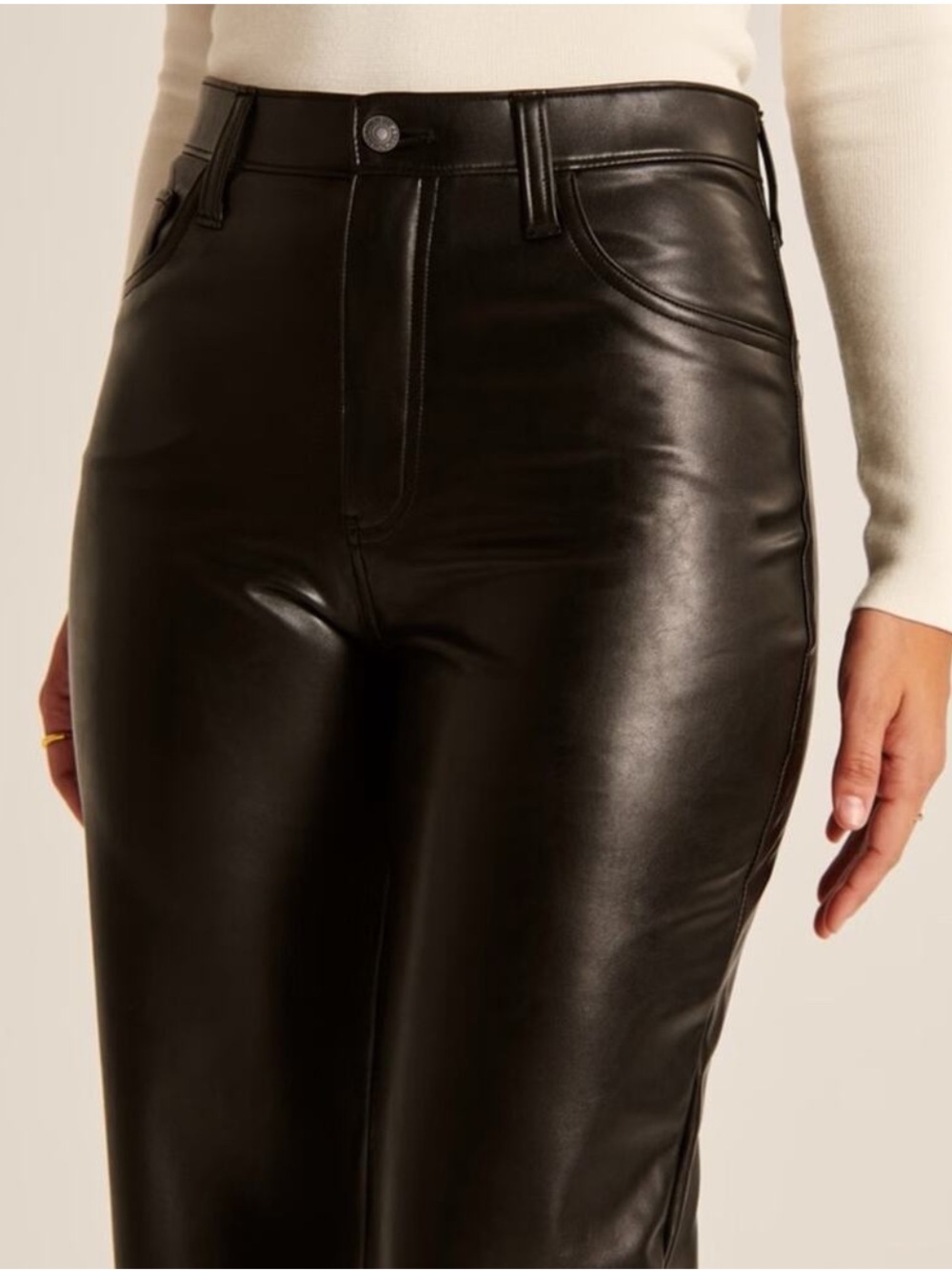 NEW: Express Black Buttery Soft Chic Leather Pants - Picture 3 of 13